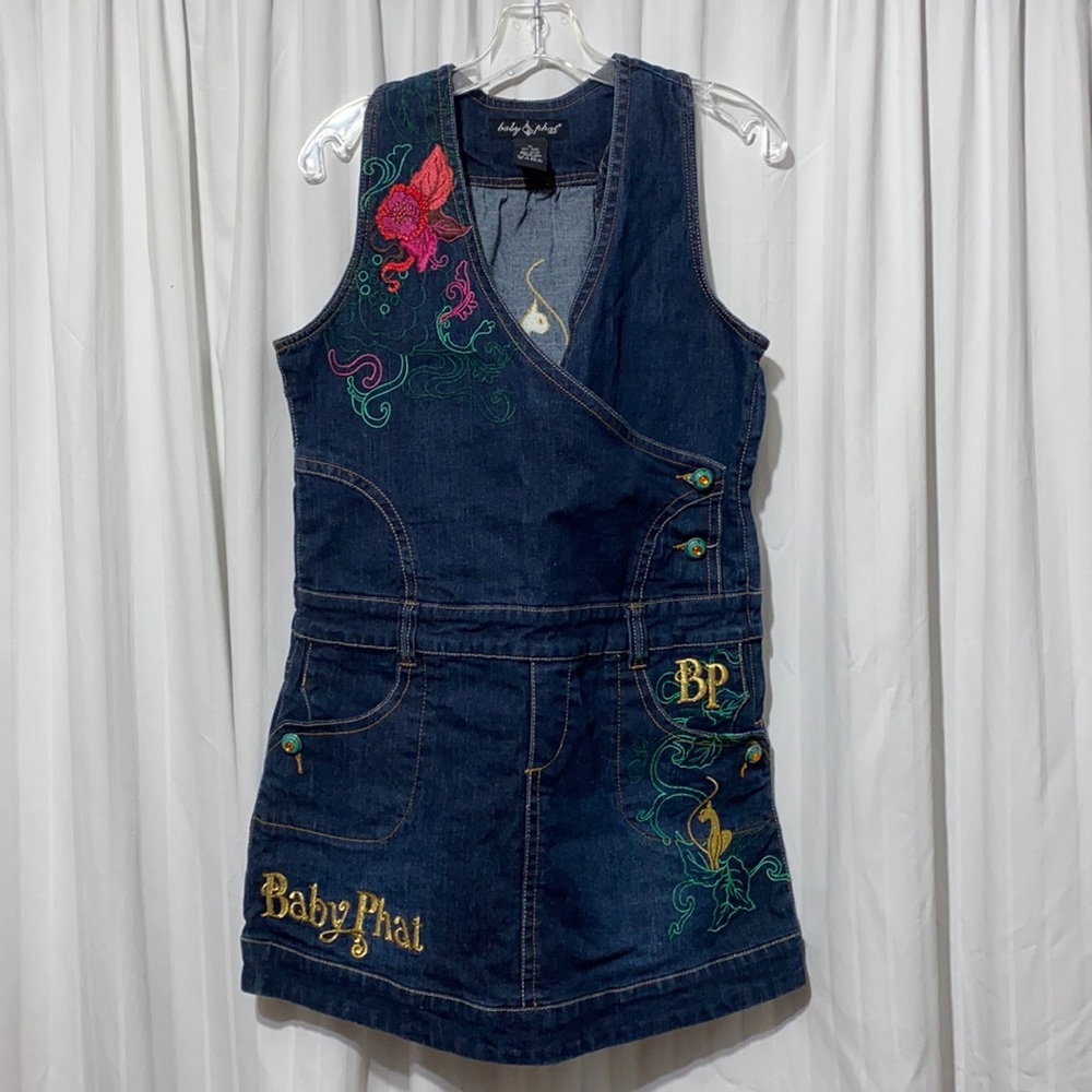 Baby Phat Denim Dress with Embroidery